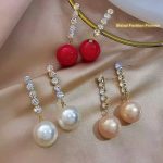 Vintage Style Fashionable Design Women’s Earrings Rhinestone Tassel Long Pearl Drop Stylish Vogue