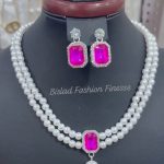 Layer Pearl Necklace Earrings Women Girls