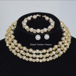 Elegant Fashion Statement Layer Pearl In Gold,Silver In Round Beaded Necklace Jewelry