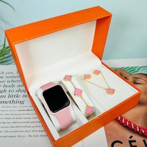 Fashion Gift Box Smart Watch, Necklace Bracelet Earrings Jewelry Set Ladies Color