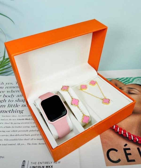 Fashion Gift Box Smart Watch, Necklace Bracelet Earrings Jewelry Set Ladies Color