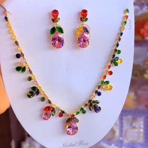 Crystal Luxury Choker Necklace Earring