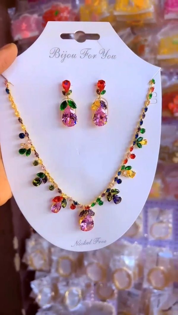 Crystal Luxury Choker Necklace Earring